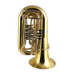 Tuba giratoria Bb de alto grado, Oem, laca dorada, campana de latón amarillo, Tuba en tono Bb con 4 rotatorios