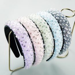 Hoogwaardige kralen pailletten mesh hoofdbanden mode haaraccessoires dames trend vrijetijdsstof haarband haarband hoepel