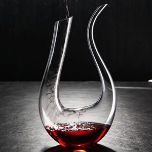 Hoogwaardige Big Decanter 1500 ml Handgemaakte Crystal Glass Wine Whisky Brandy Champagne Dispenser Glazen fles voor familiebar cadeau 240419