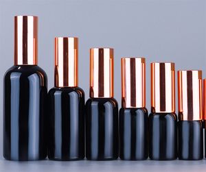Bouteille de parfum rechargeable en verre noir de haute qualité 5 ml-100 ml vide atomiseur de maquillage pompe vaporisateur