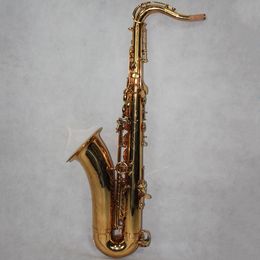 Saxofón tenor de estructura clásica de alto grado lacado en oro