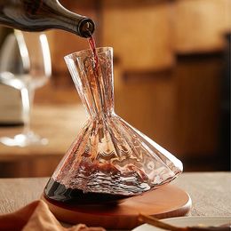 Hoogwaardige kristalglas Decanter Gift 360 Roterende Tumbler 1500 ml Wijnscheider Champagne whiskyfles voor familiebar 240419