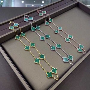 Collar de diseño de alto grado Vancleff para mujeres Versión alta V Collar de oro Posaje grueso de 18 km Cosculador de oro de oro Diez Collar de collar Versátil