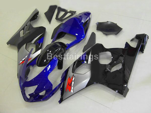 Kit de carénage de haute qualité pour SUZUKI GSXR600 GSXR750 2004 2005 bleu argent noir GSXR 600 750 K4 K5 carénages FG48