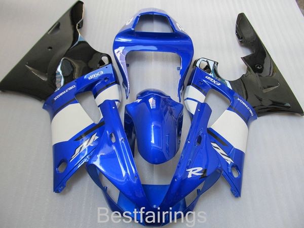 kit de carénage de haute qualité pour YAMAHA R1 2000 2001 carénages noir bleu blanc YZF R1 00 01 FH57