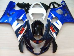 Hoogwaardige faring-kit voor Suzuki GSXR600 GSXR750 04 05 K4 Aftermarket GSX-R600 / 750 2004 2005 Blauw Zwart Wit Backings Set AA12