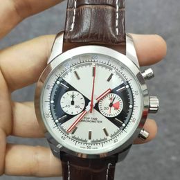 Fashion Mens Watch 42mm Quartz Move Watchs en acier inoxydable Deisgner en cuir ceinture de bracelet pour les montres pour hommes510