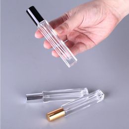 Bouteille de pulvérisation en verre fin fin de haute qualité 10 ml pour parfum en gros contenant de parfum transparent forme carrée de carrée 3 couleurs capride rgjei