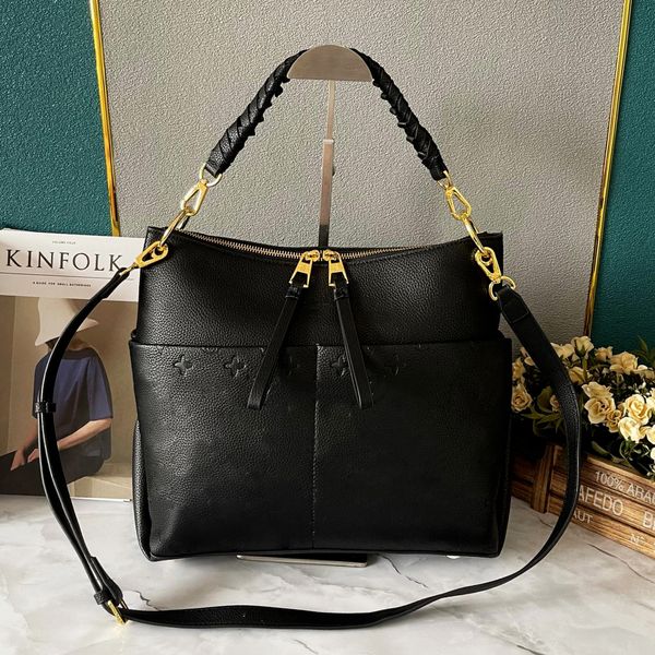 Bolso de cuero de grano completo de alta calidad Diseñador Melie Tote Bolso cruzado Bolso de lujo informal Bolso para computadora portátil Bolso para mamá Bolso de compras de moda Uso multifuncional