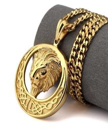 Bijoux de haute qualité Authentiques pendentif Lion Gold 18K Totem Golden Male Femelle Fashion Hip Hop Collier Chaîne A1847053739