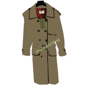 Design de mode Nouveau Top Qualité Original Premium Dames Veste Lettre Jacquard Trench-Coat Rétro Ceinture Poche Long Manteau