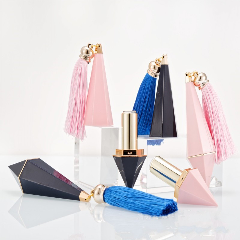 Hochwertige Lippenstifttube, leere Lipgloss-Rouge-Kompaktbehälter, Beauty-Tool, Diamantform, DIY-Lippenbalsamtuben, 12,1 mm