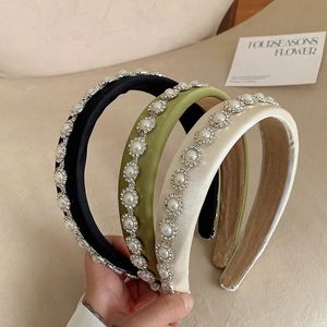 Diadema ondulada con tejido de perlas de alta calidad, accesorios para el cabello a la moda para mujer, diadema de fiesta, tocados de niña con banda para el cabello, nuevo