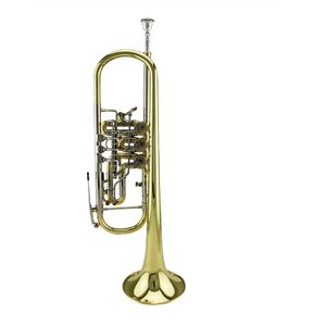 Instrument de trompette rotatif professionnel de haute qualité en laque d'or