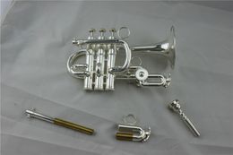 Hoogwaardige professionele zilveren plating piccolo trompet