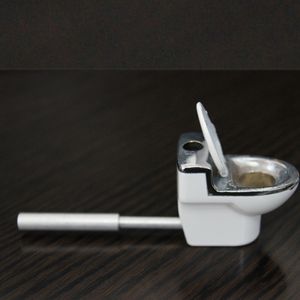 Hoogwaardige kwaliteit toiletmodel metalen rookpijp grappig creatief draagbaar cadeau droge kruidenmolen tabaksoliebranderpijpen