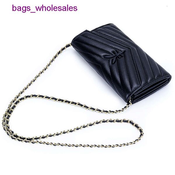 Sac à main en cuir véritable pour femmes, chaîne de mouton de haute qualité, petit sac croisé diagonale pour téléphone portable, nouvelle collection 2024