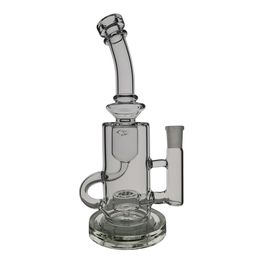 Bong recto de alto grado con elemento filtrante Cachimbas Bong de vidrio Reciclador Pipa de agua para fumar Plataforma Dab 23 cm de altura con junta de 14 mm