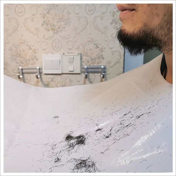 Tablier de rasage imperméable de haute qualité pour hommes, attrape-cheveux pour salle de bain, rasage, coupe de barbe antiadhésive, tissu de toilettage avec ventouses DH6522