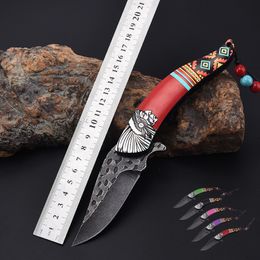Cuchillo plegable para acampar de alta dureza, cuchillo de caza EDC para exteriores, hoja de acero inoxidable, cuchillo táctico de supervivencia, herramientas, envío gratis