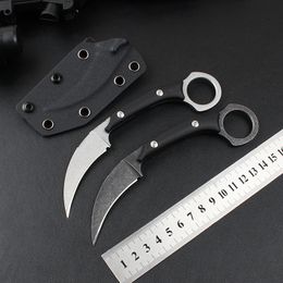 High hardness fixed blade tactical karambit Cat claw knife outdoor camping jungle survival battle self defense cs Easy to carry Claw knife