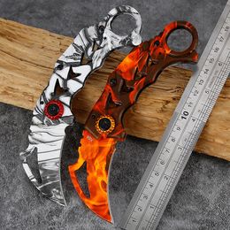 Couteau Karambit à haute dureté en acier inoxydable, lame incurvée, couteau pliant tactique pour la chasse, le camping, la pêche et la survie sur le terrain, livraison gratuite par DHL