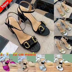 Hoge hak sandalen ontwerper vrouwen leer midden hakken dames sandalen kleding schoenen zilveren zwart wit rubber dikke hakken zomerstrand sexy trouwfeest luxe met doos