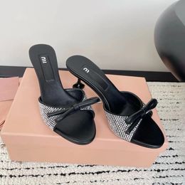 6cm 9cm Chaussures à talon de haut sandales Sexpères sexy Slipestone Femme Miui Slide Mule Summer Stiletto talons de mode