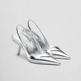 Formele schoenen met hoge hakken ontwerper strass banketschoenen luxe dameskleding schoenen klassieke driehoekige gesp decoratieve enkelband 9CM stiletto schoenen 35-40 met doos