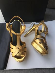 Chaussures à talons hauts -2019 nouvelles sandales à plateforme en cuir souple pour femmes sandales à talons hauts à bride en T pour femmes chaussures à talons hauts Cuir souple