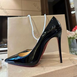 Designer Femmes Sandales Robe Chaussures Rouge Brillant Bas Chaussures À Talons Hauts Talon Mince Bout Pointu En Cuir Véritable Nude Noir Chaussures De Mariage 34-44