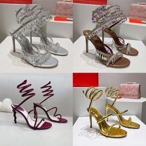 Talons hauts Designers Sandales Rene Caovilla Talons Cheville Wrap Chaussures Margot Jewel Sandale Avec Boîte 508