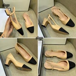 Tacones altos Zapatos de moda Ballet Cuero genuino Abierto en tacón grueso formal Sandalias con talón descubierto Zapato de diseño plano de ballet Mocasín Diseñador Mujer EUR 36-42