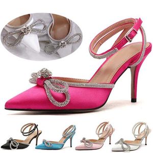 Chaussures à talons hauts pour femmes 2021 femmes été bride à la cheville talons chaussures bas rouges pour femmes Satin plate-forme talons dame chaussures