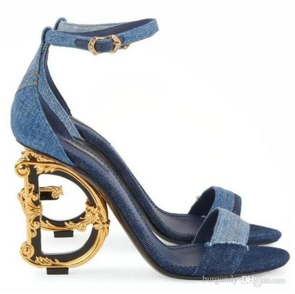 Chaussures à talons hauts Sandales pour femme Chaussures en cuir véritable Dressing Pumps avec D Baroque G Sandales à talons sculptés Chaussure habillée