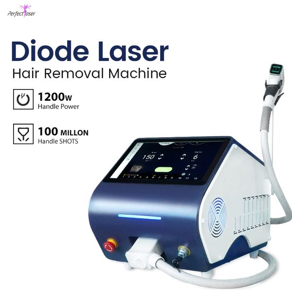 Épilation au laser à diode haute intensité 808nm Machine d'épilation congelée Rajeunissement de la peau 2 ans de garantie Équipement de beauté de la peau foncée Livraison rapide