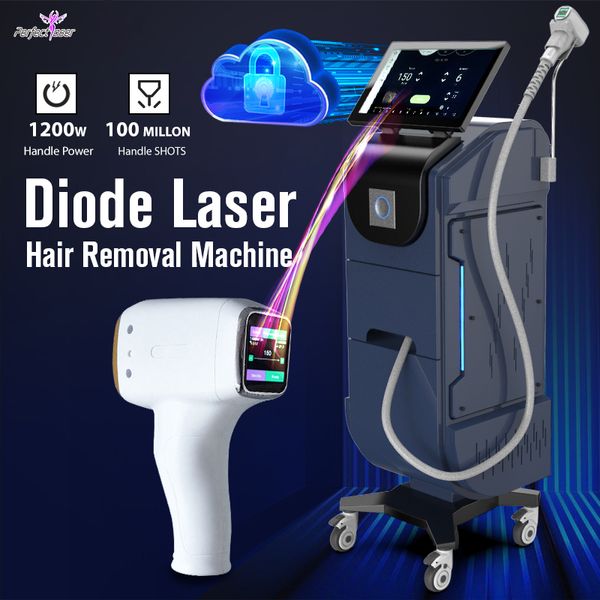 Machine laser à diode haute intensité 808nm Épilation rapide au laser Le plus récent système de refroidissement TEC Manuel vidéo de réduction de cheveux à 3 longueurs d'onde