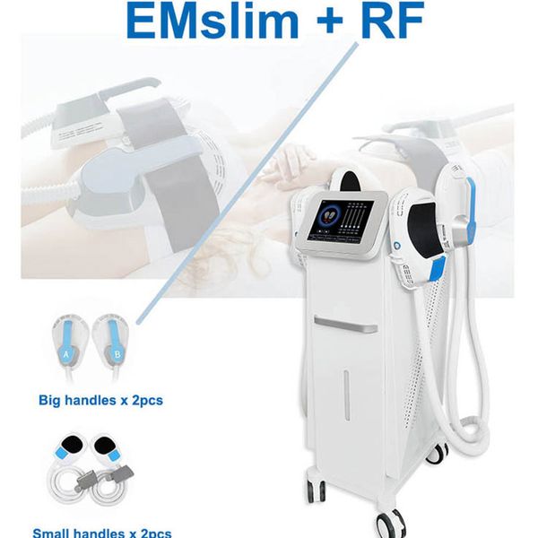 Pulsos electromagnéticos de alta intensidad con RF 4 manijas Muscle Ems Hi-emt Emslim Rf Body Sculpting Neo Butt Lift Máquina para perder grasa y desarrollar músculos