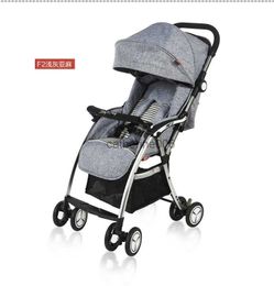 Cochecito de bebé de paisaje alto F2, carrito de cuatro ruedas portátil de aleación de aluminio, mochila de tres pliegues, accesorios para cochecito L230625