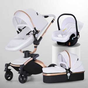 Cochecito de paisaje alto, carrito de mano para bebés, carrito de cáscara de huevo bidireccional para sentarse y acostarse, rotación de 360, tres en uno