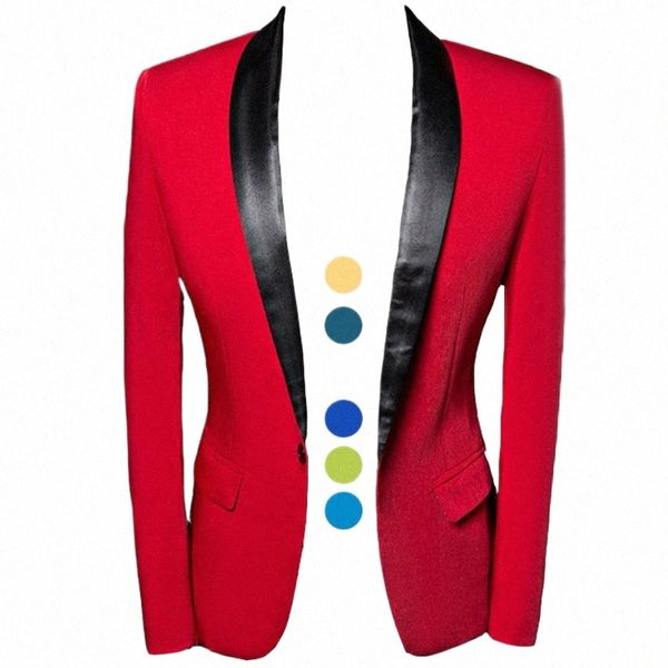 Haut niveau personnalisé col châle noir revers veste de smoking costume de mariage blazer hommes plus la taille 5XL bleu royal rose rouge jaune vert W3W7 #