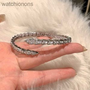 Hoog niveau originele Blgarry Designer Bangles Micro ingelegde diamanten armband vrouwelijk ontwerp paar armband eenvoudige prachtige slang gevormd met merklogo