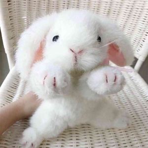 Lapin en peluche de haute qualité de qualité supérieure, jouet de lapin en peluche, simulation de poupées de bébé réalistes pour enfants, jouets pour enfants, décoration de la maison 210728