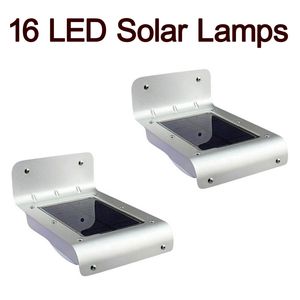 High Light 16 LED Luz solar Luces exteriores Impermeable Ahorro de energía Luz de pared Sensor de movimiento Lámpara led Luces Decoraciones de jardín usastar