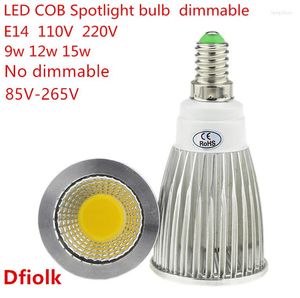Hoog lumen E14 LED COB Spotlight 9W 12W 15W Dimpelbare AC110V 220V Spot Lichtlamp Verlichtingslamp warm/koel wit