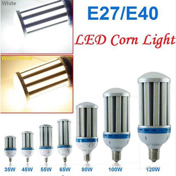 Bombilla LED de maíz de alto lumen 27W 36W 45W 54W 80W 100W 120W E26 E27 E39 E40 Iluminación de estacionamiento de almacén de jardín AC 85-265v
