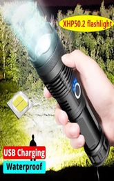 alta lumen 502 torcia a led più potente USB Zoom Torcia tattica 50 18650 o 26650 Batteria ricaricabile luce manuale Y20048918162