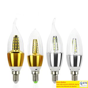 Bombilla Led de alto lúmenes E14 lámparas de ahorro de energía luz de vela 5W 7W 220V 110V para lámpara de iluminación del hogar