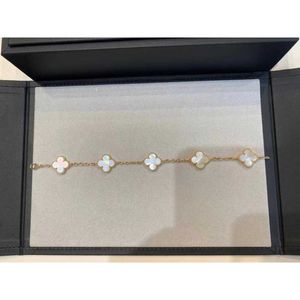 High Luxury Brand sieraden ontworpen voor vrouwen goud hoog bloemrijke vierbladige klaver armband vrouwelijk wit rood met origineel logo vanly