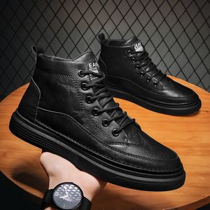 High Men Lace-Up Designer Quality Boots Half Classic Style Chaussures Hiver Fall Snow Snow Ankle Boots Factory Article R612 5